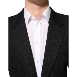 Dark Blue Cotton Men Jacket Coat Blazer Suit