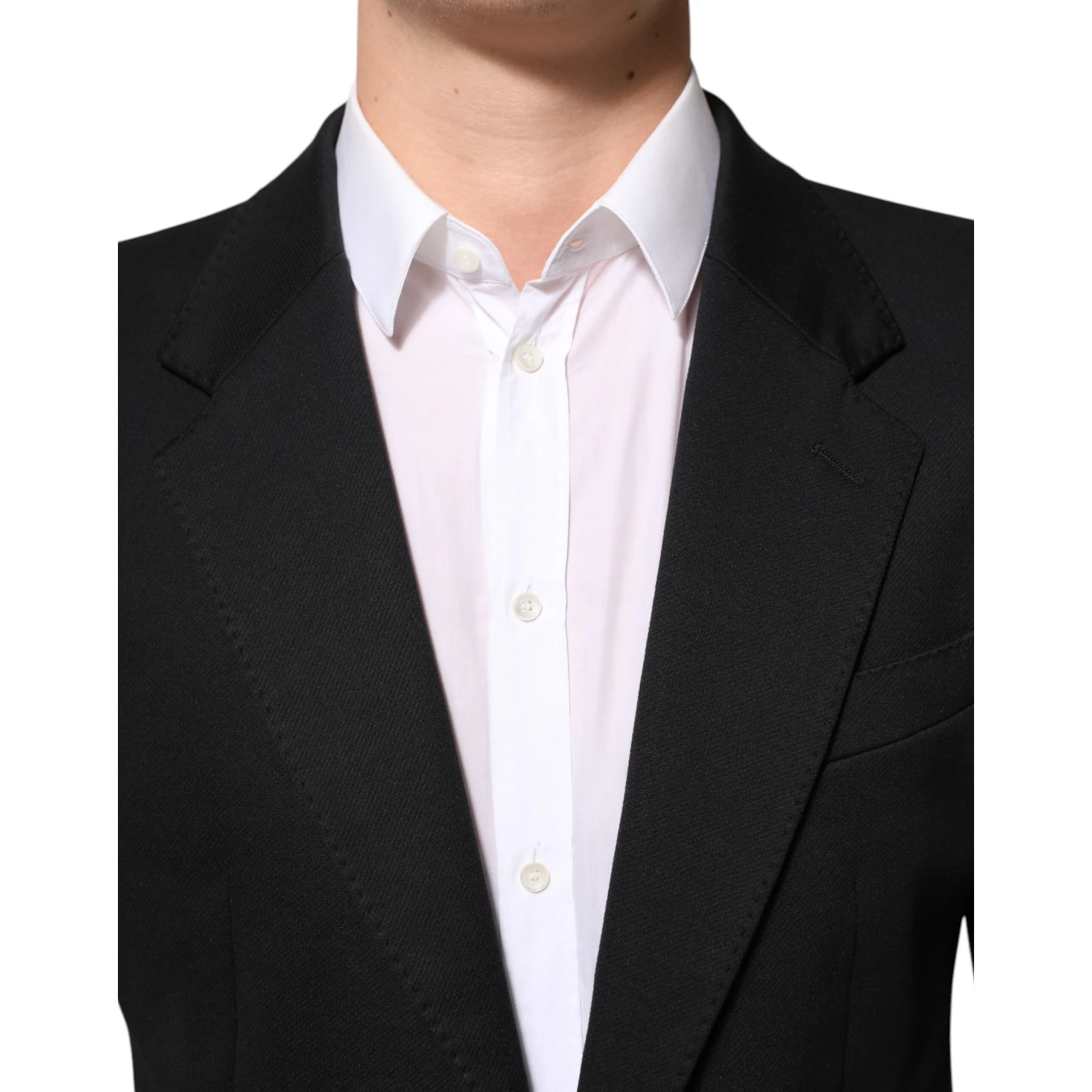 Dark Blue Cotton Men Jacket Coat Blazer Suit