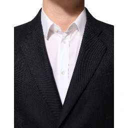 Dark Blue Wool Men Jacket Coat Blazer Suit