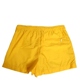 Yellow Nylon Logo Plaque Boxer Shorts Swimwear
