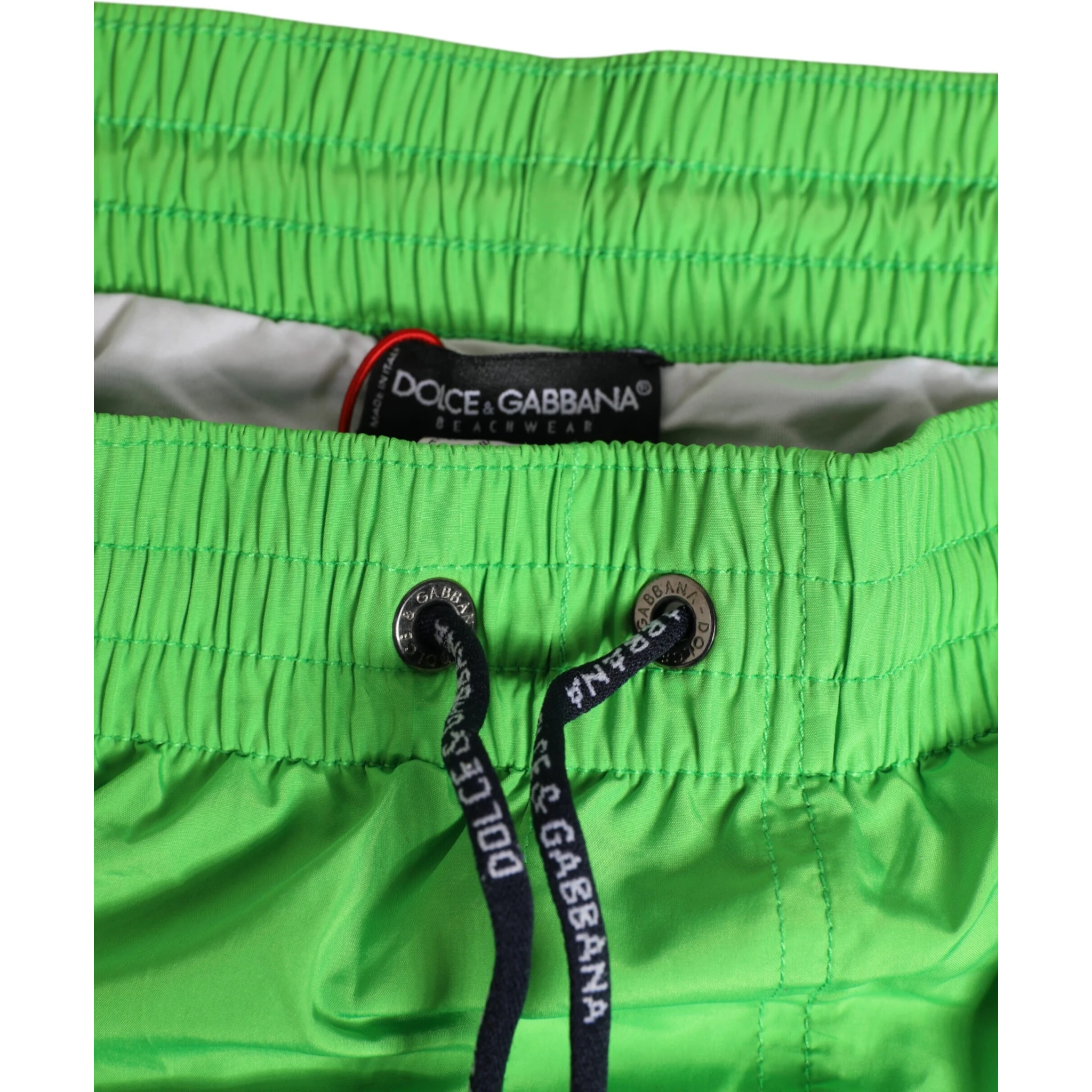 Green Nylon Drawstring Men Shorts Swimwear