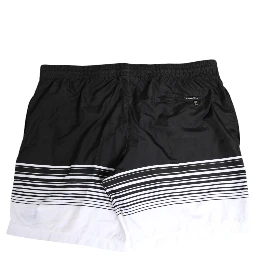 Black White Striped DG Logo Men Short  Swimwear