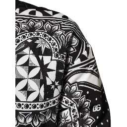 Black White Bandana Print Bomber Jacket