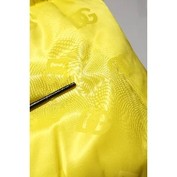 Yellow Nylon Logo Puffer Bomber Men Jacket