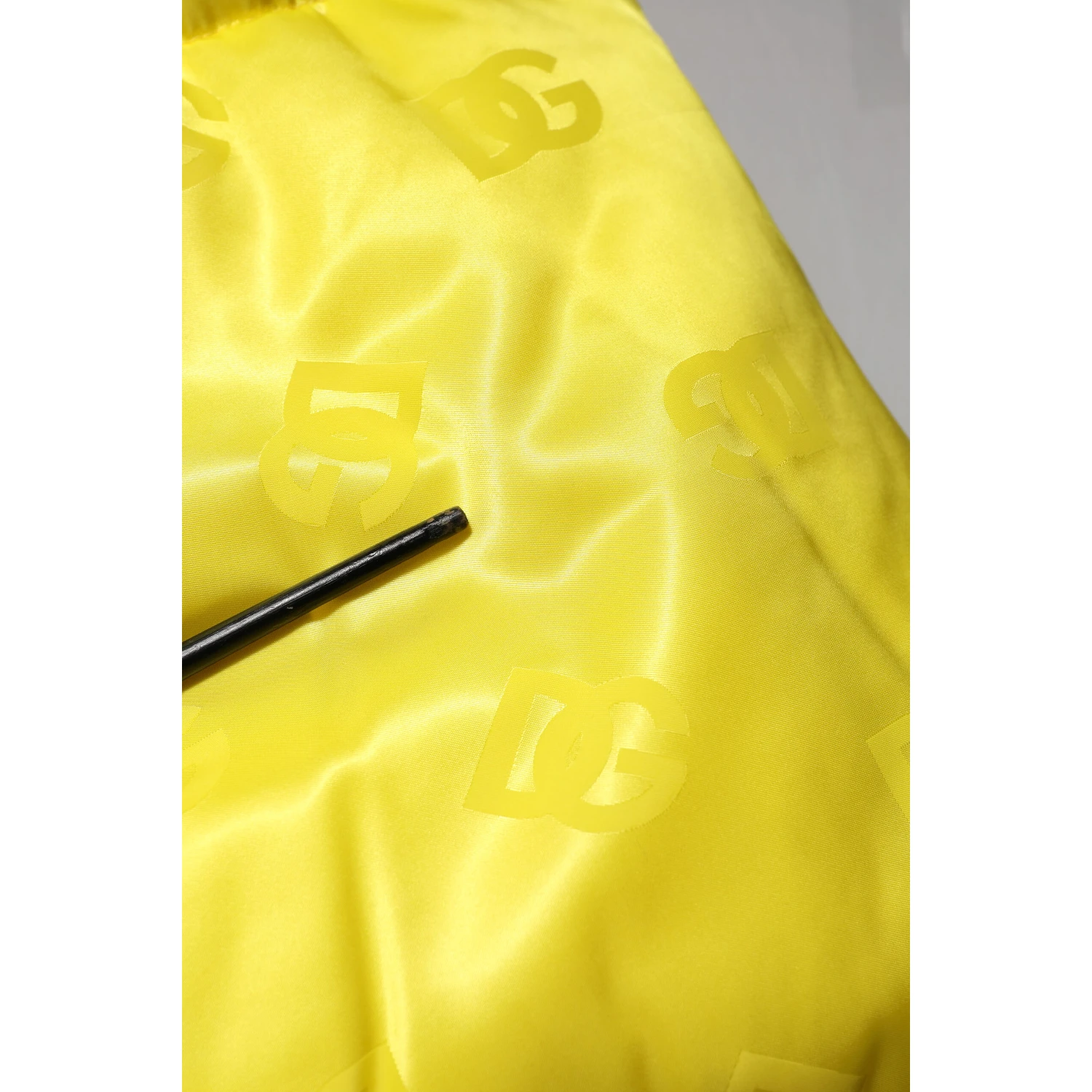 Yellow Nylon Logo Puffer Bomber Men Jacket
