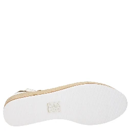 Gold Leather Wedge Sandals