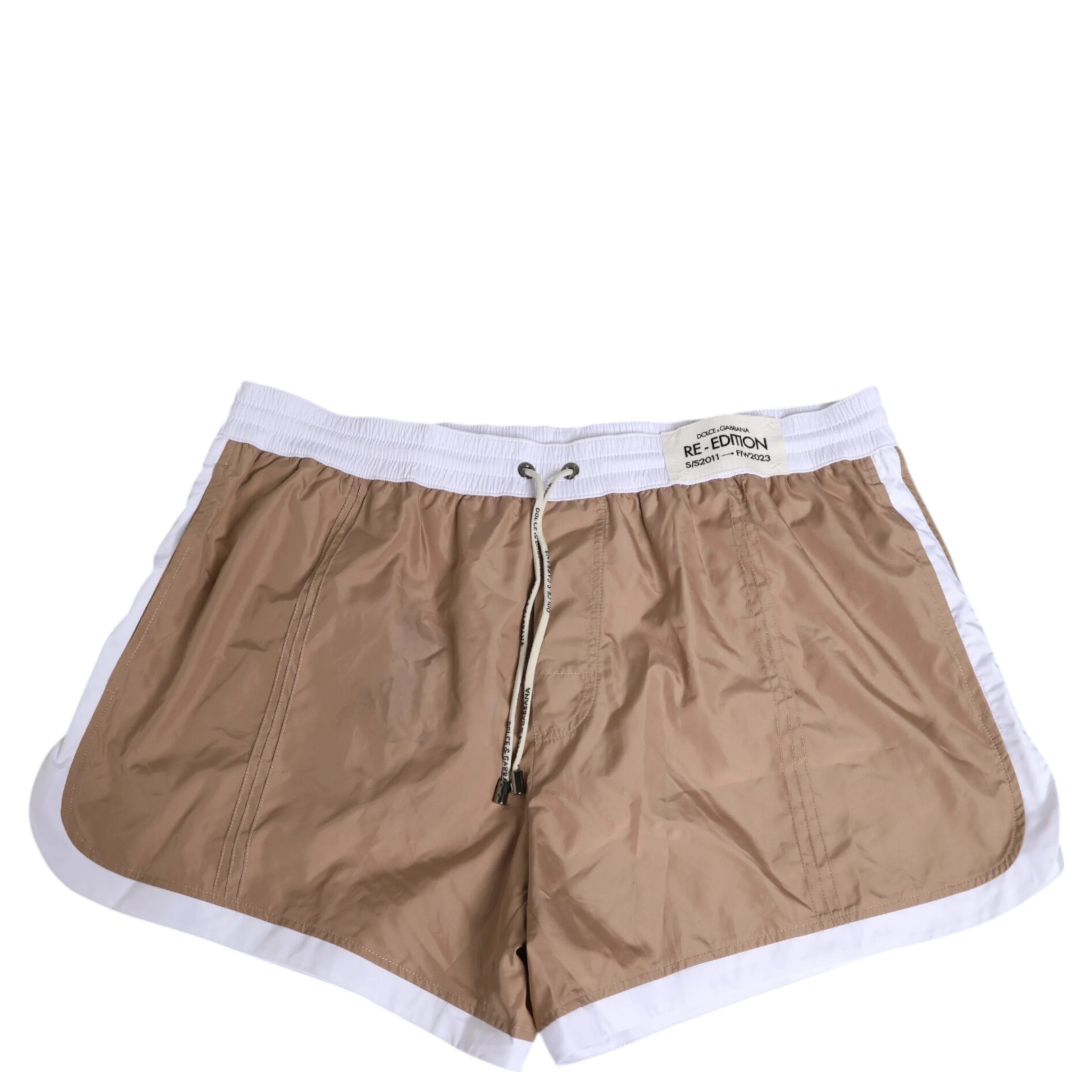 Brown White Polyester Re-Edition Shorts Swimwear