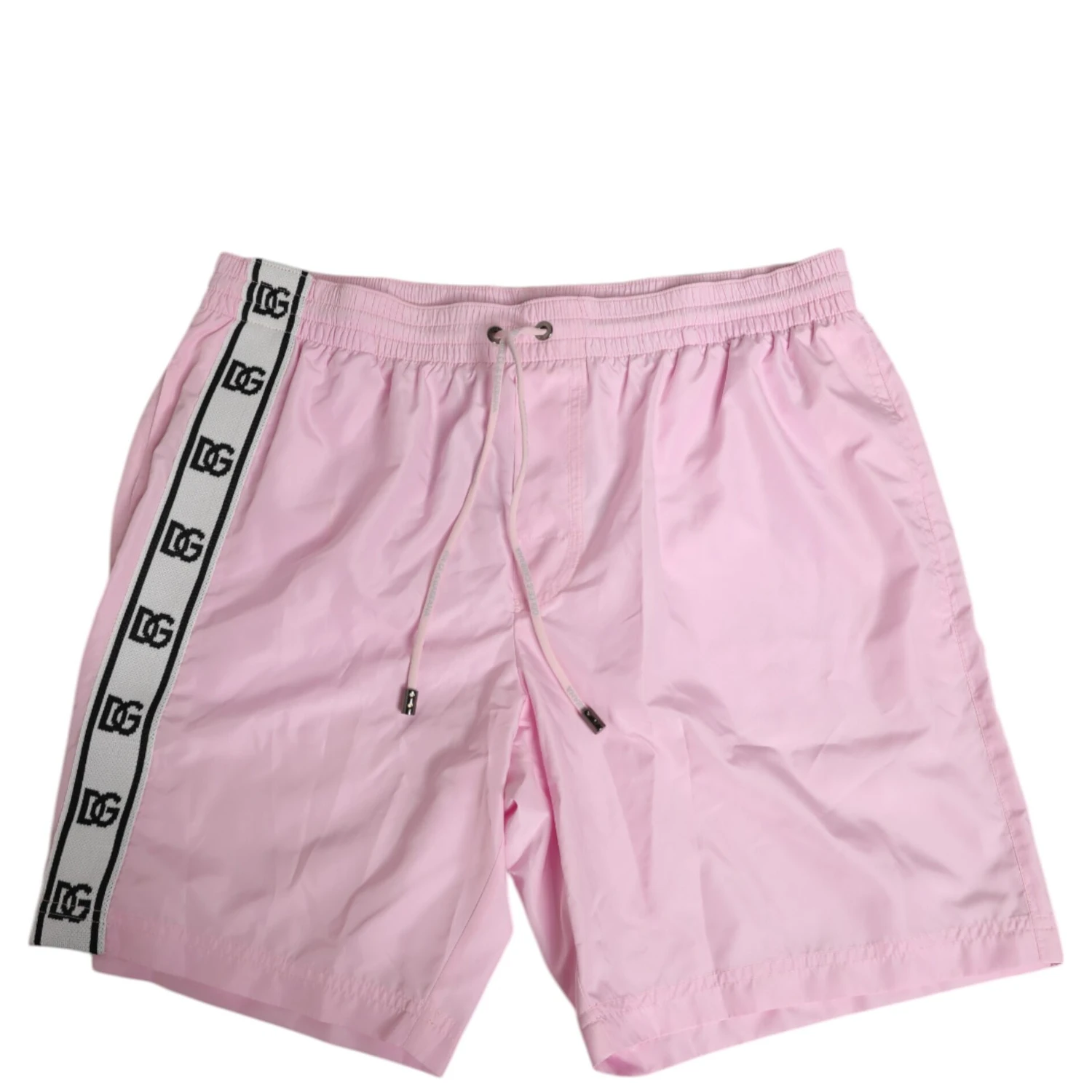 Pink Nylon Logo Side Stripe Beachwear Men Swimwear