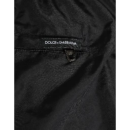 Black White Striped DG Logo Men Short  Swimwear