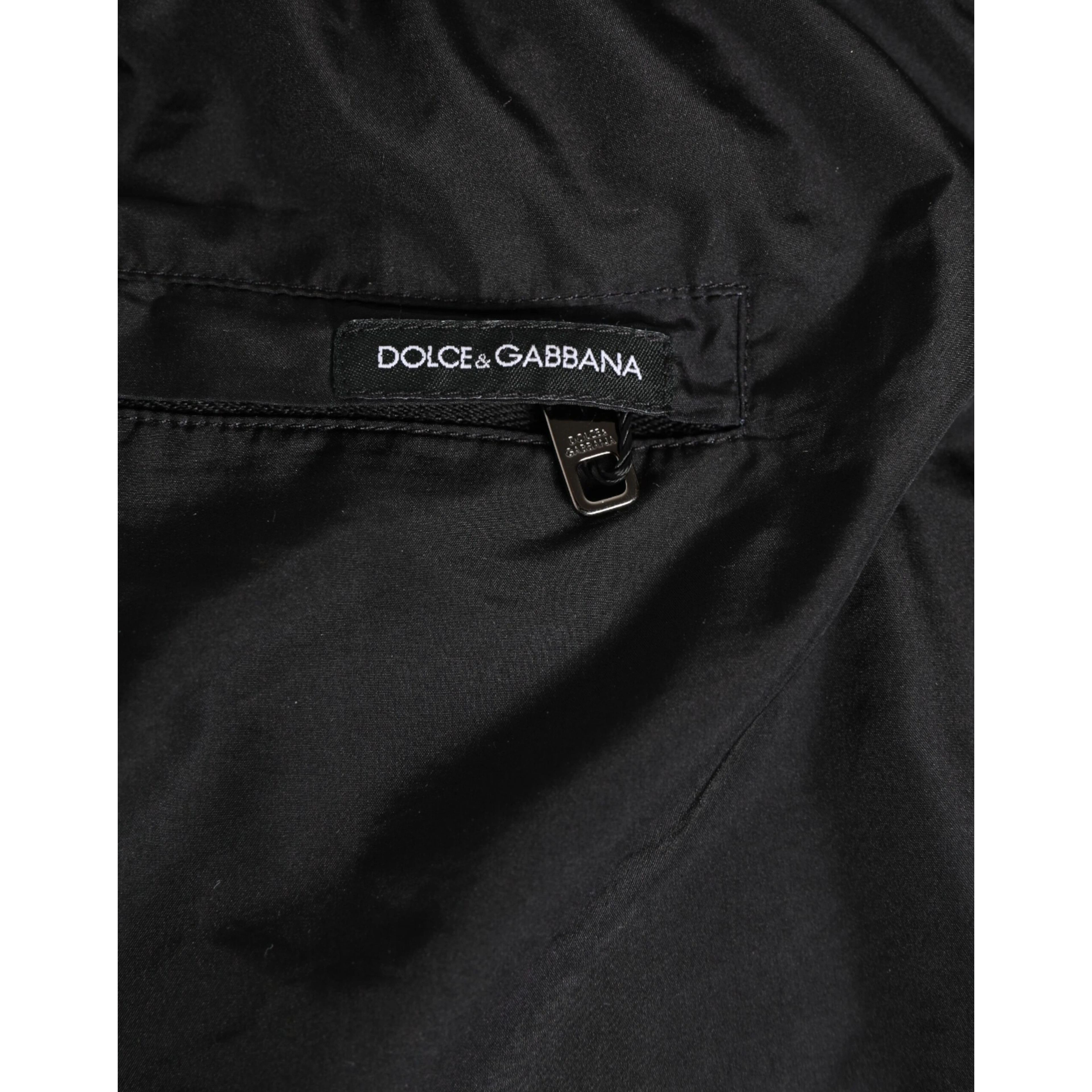 Black White Striped DG Logo Men Short  Swimwear