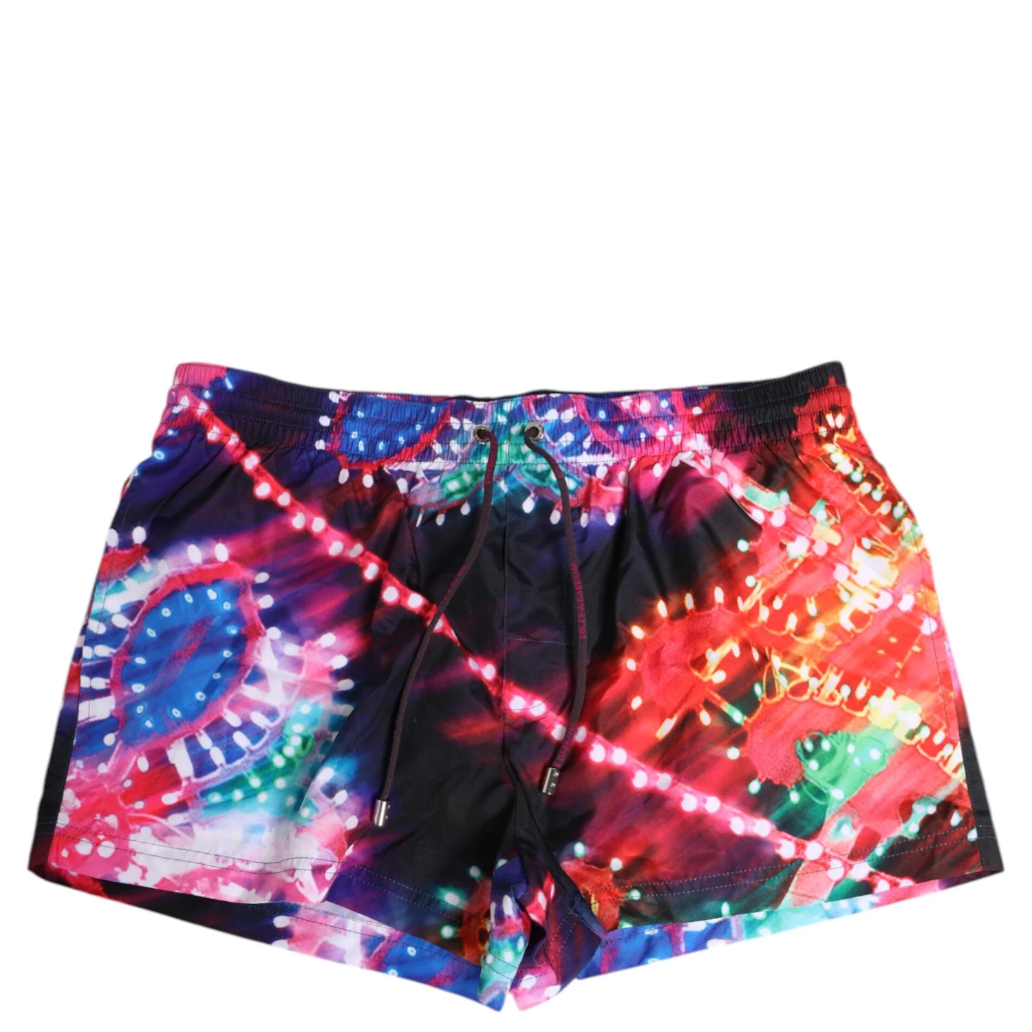 Multicolor Neon Print Polyester Shorts Swimwear