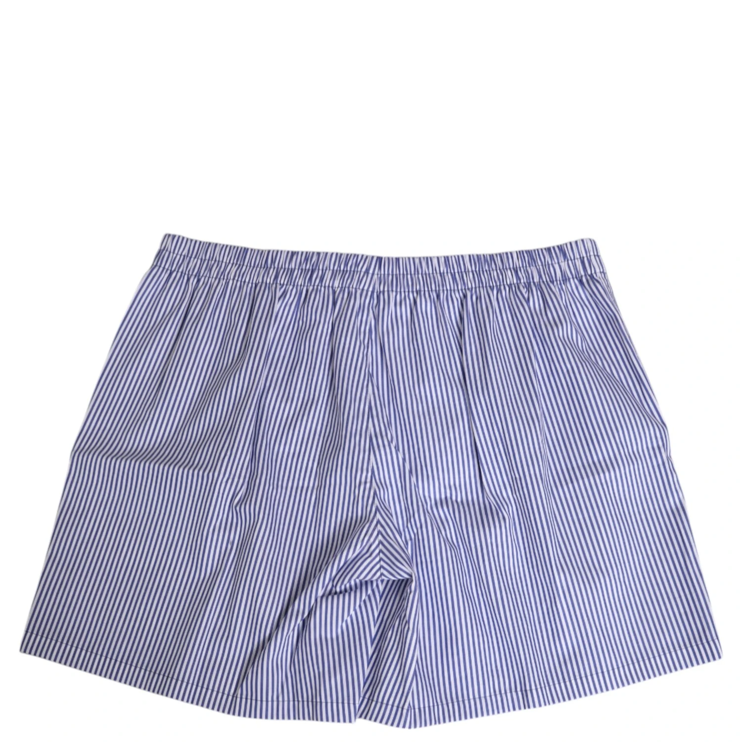 Blue White Cotton Striped Button Fly Shorts Swimwear