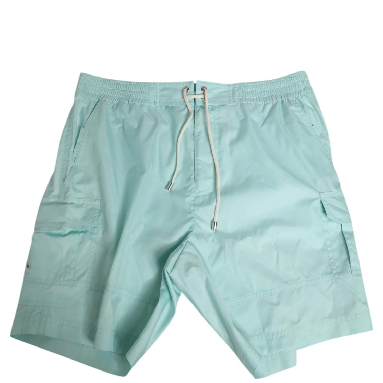 Aqua Blue Polyester Beachwear Men Shorts Swimwear