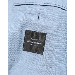 Light Blue Linen Double Breasted Men Jacket Blazer