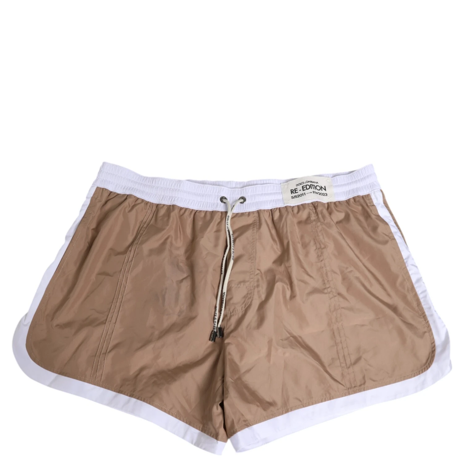 Brown White Polyester Re-Edition Shorts Swimwear