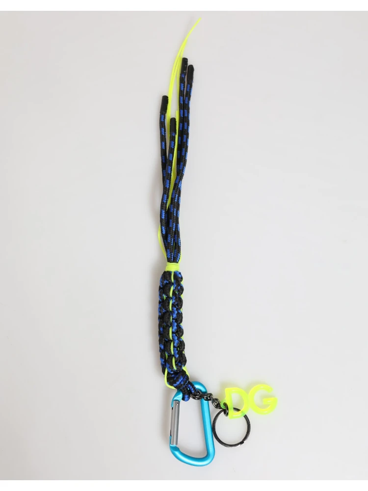 Multicolor Polyester Tape String DG Logo Keychain  Keyring