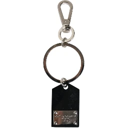 Black Sint Glass Plaque DG Logo Metal PlateKeychain Keyring
