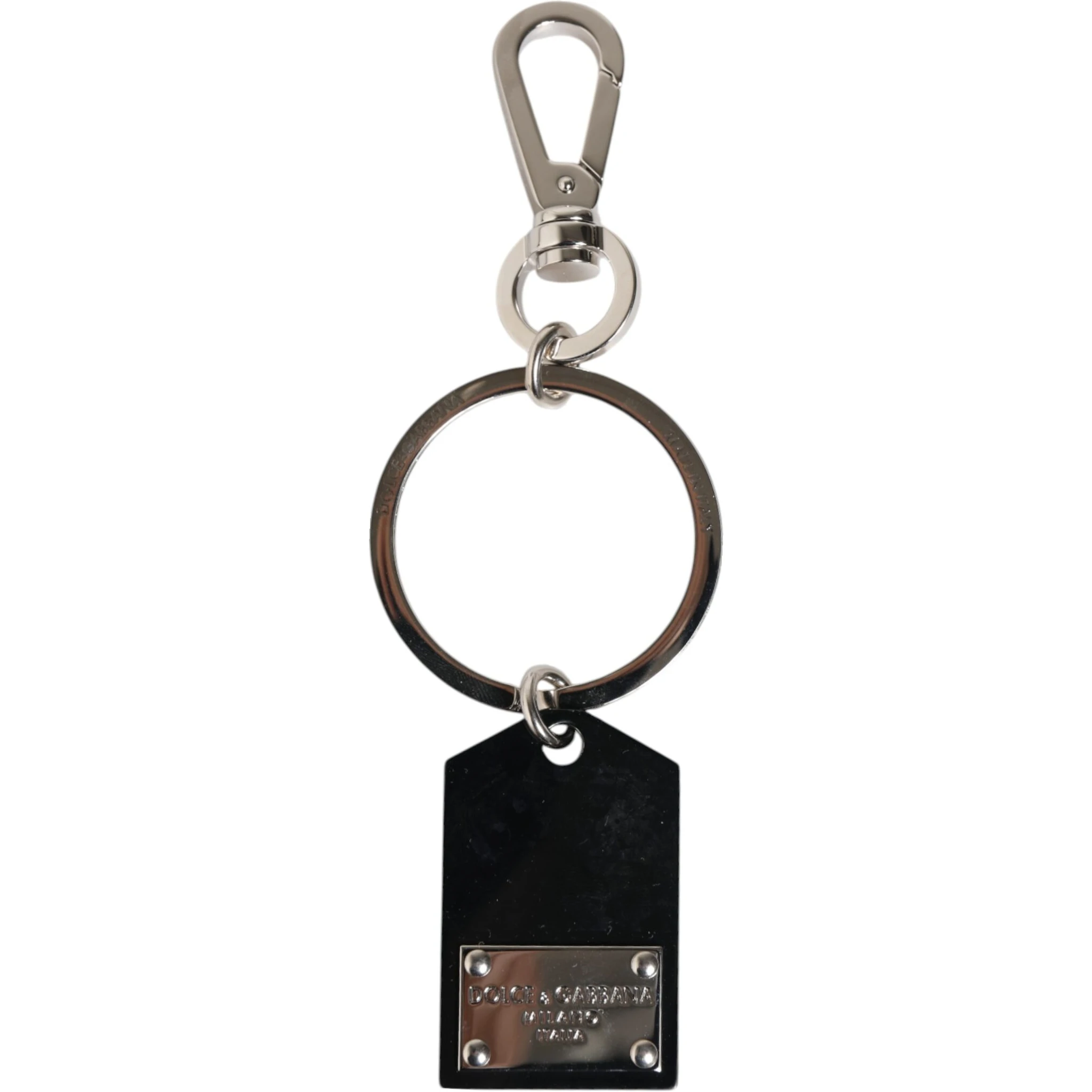 Black Sint Glass Plaque DG Logo Metal PlateKeychain Keyring