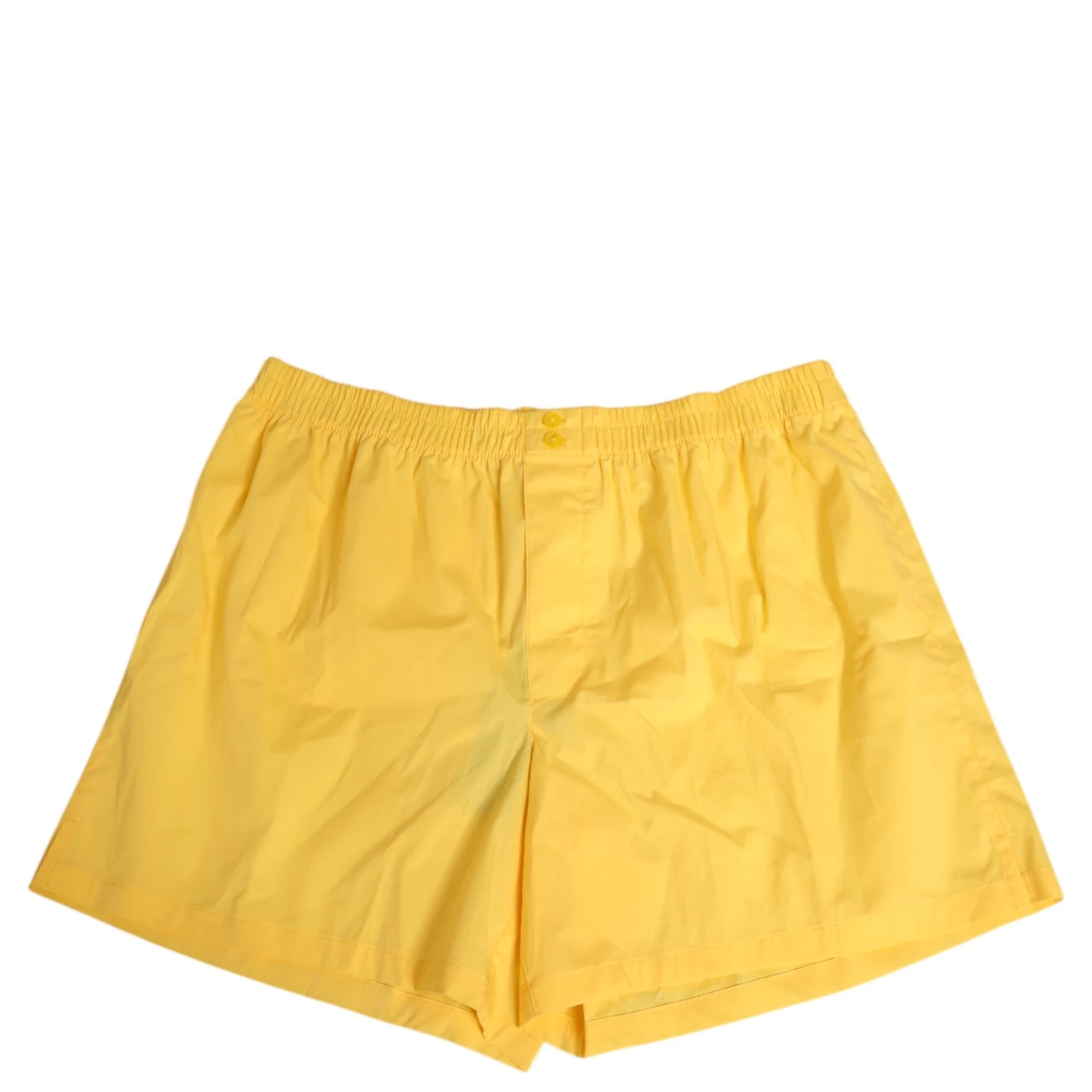 Yellow Cotton Elastic Waistband Short Swimwear