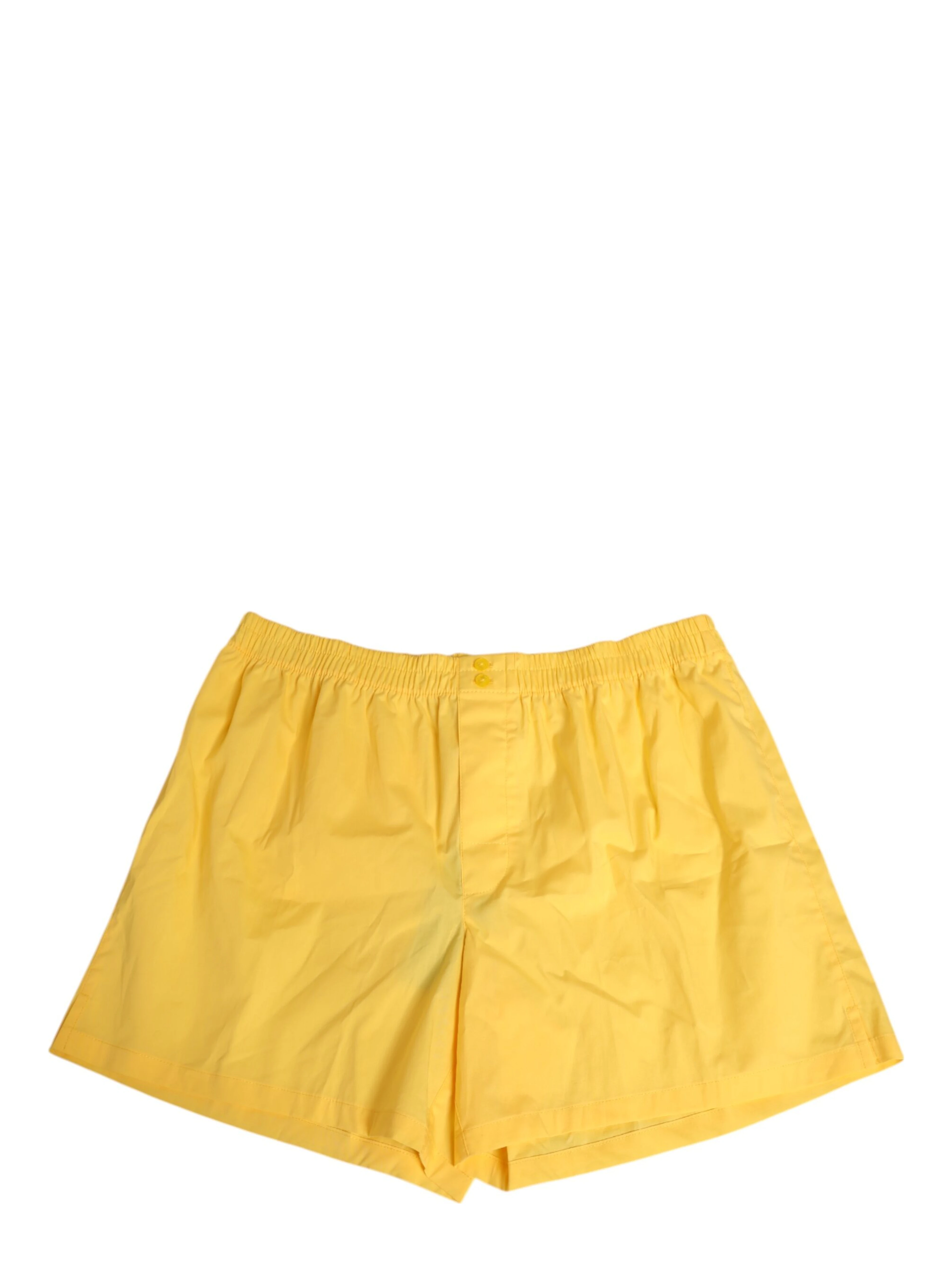 Yellow Cotton Elastic Waistband Short Swimwear