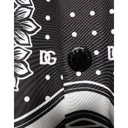 Black White Bandana Print Bomber Jacket
