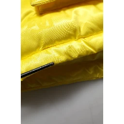 Yellow Nylon Logo Puffer Bomber Men Jacket