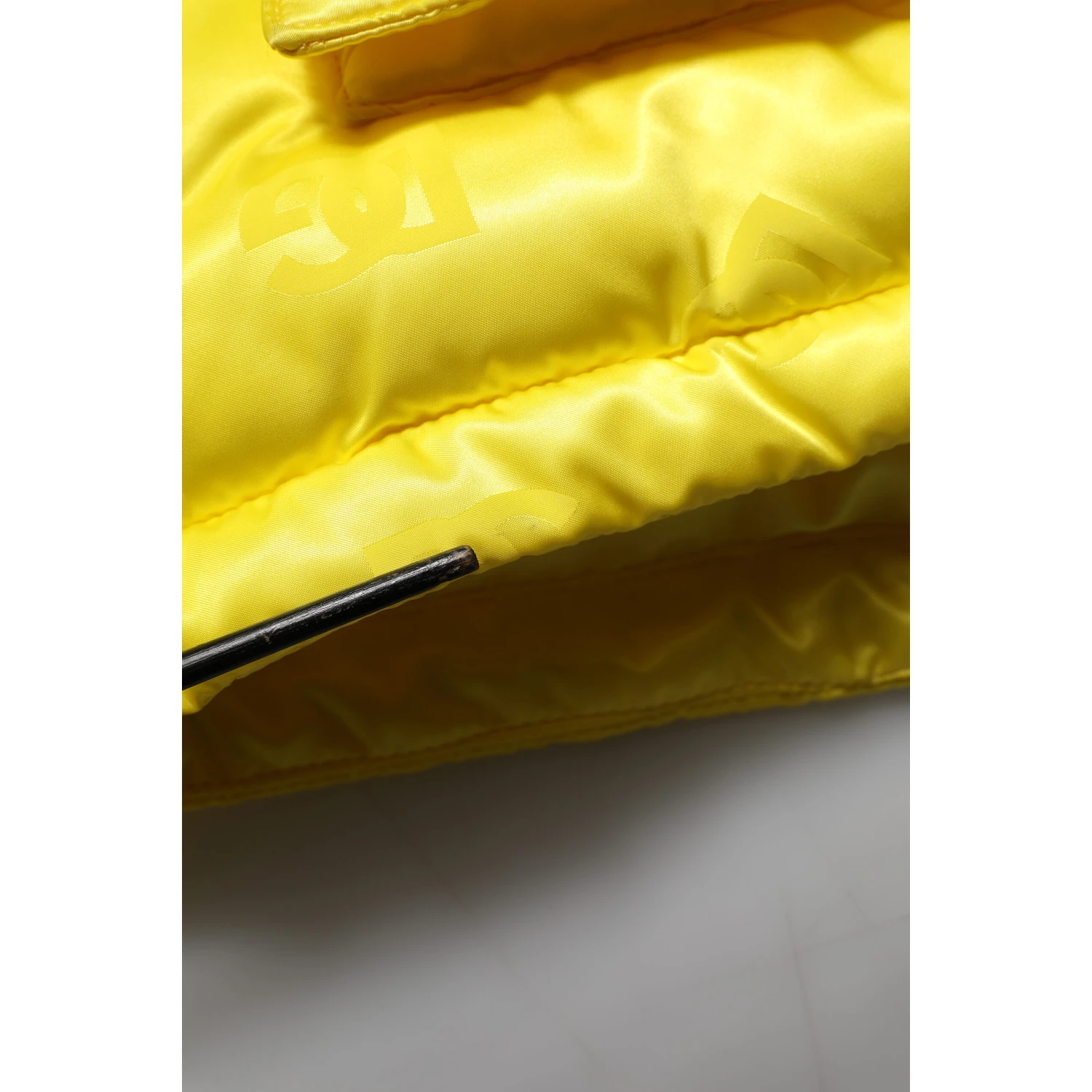 Yellow Nylon Logo Puffer Bomber Men Jacket