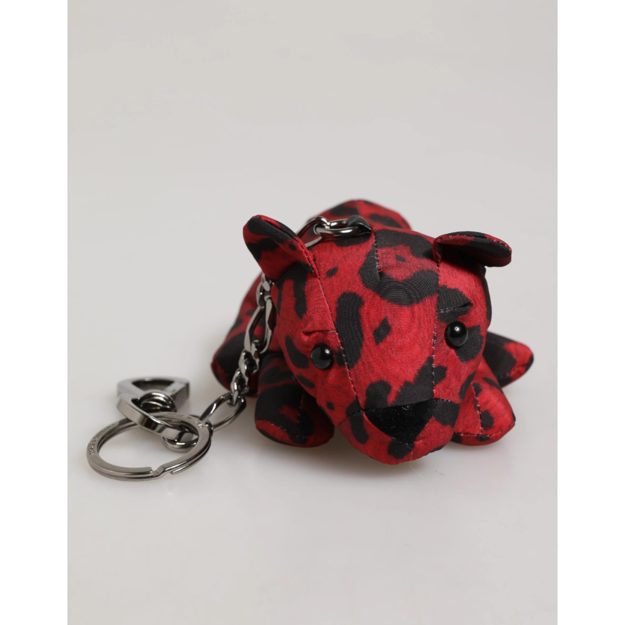 Red Black Polyester Animal Silhouette Bag Keychain Keyring