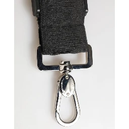 Black Polyester Stretch Rubberised DG Logo Men Keychain