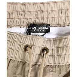 Beige Nylon Beachwear Men Boxer Short Swimwear