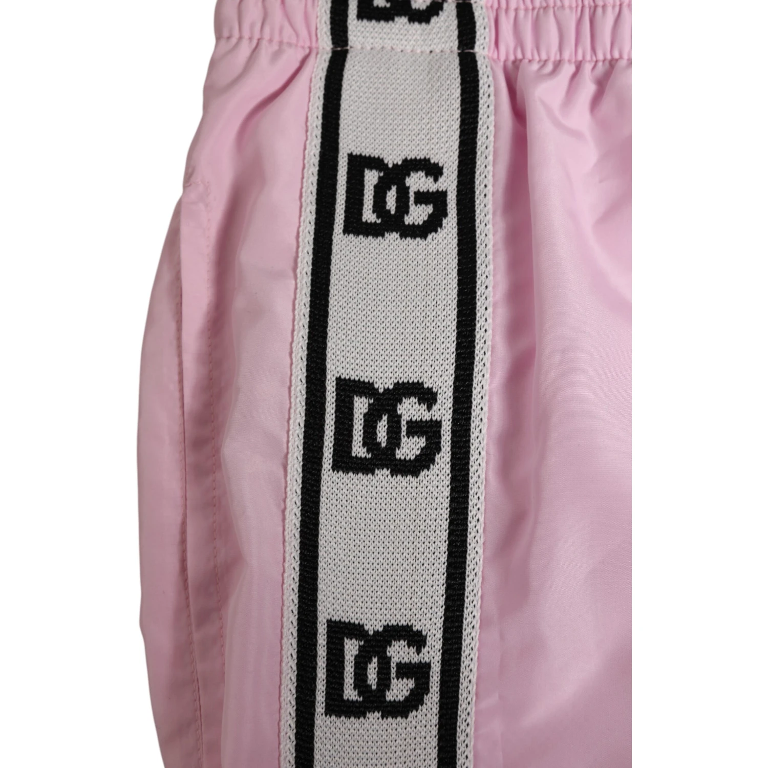 Pink Nylon Logo Side Stripe Beachwear Men Swimwear