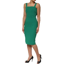 Dark Green Sleeveless Rayon Bodycon Dress