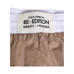 Brown White Polyester Re-Edition Shorts Swimwear