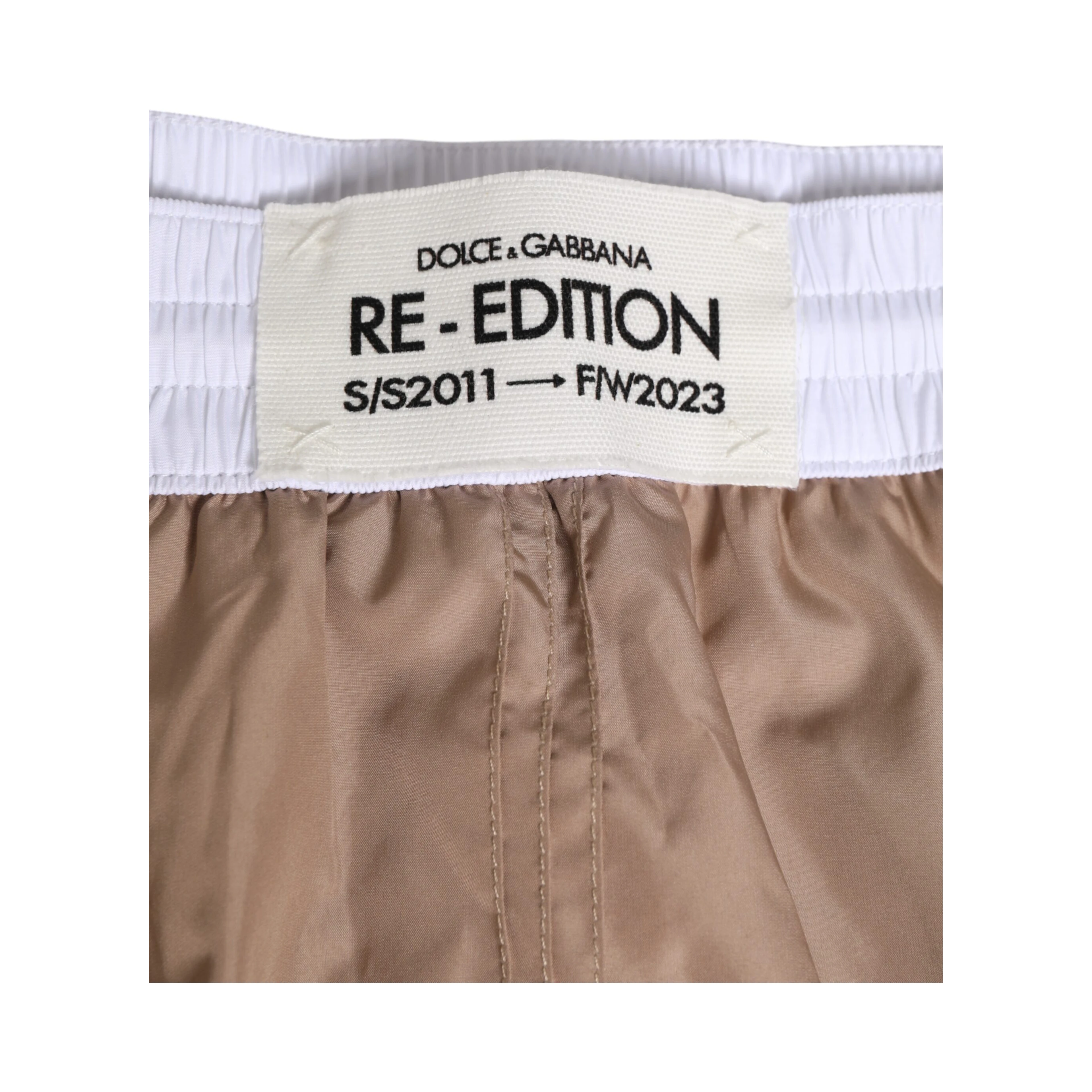 Brown White Polyester Re-Edition Shorts Swimwear