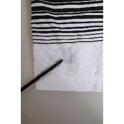 Black White Striped DG Logo Men Short  Swimwear