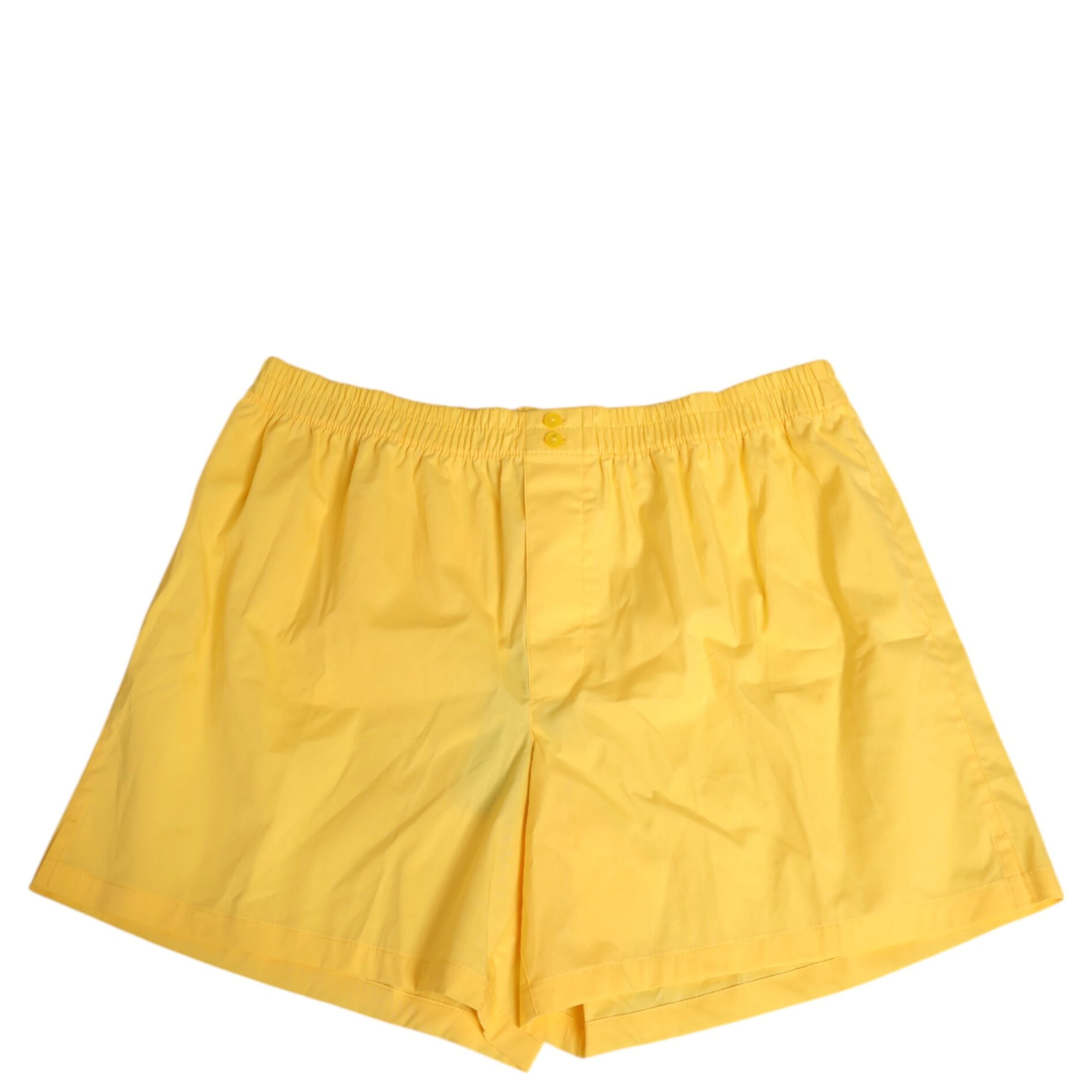 Yellow Cotton Elastic Waistband Short Swimwear