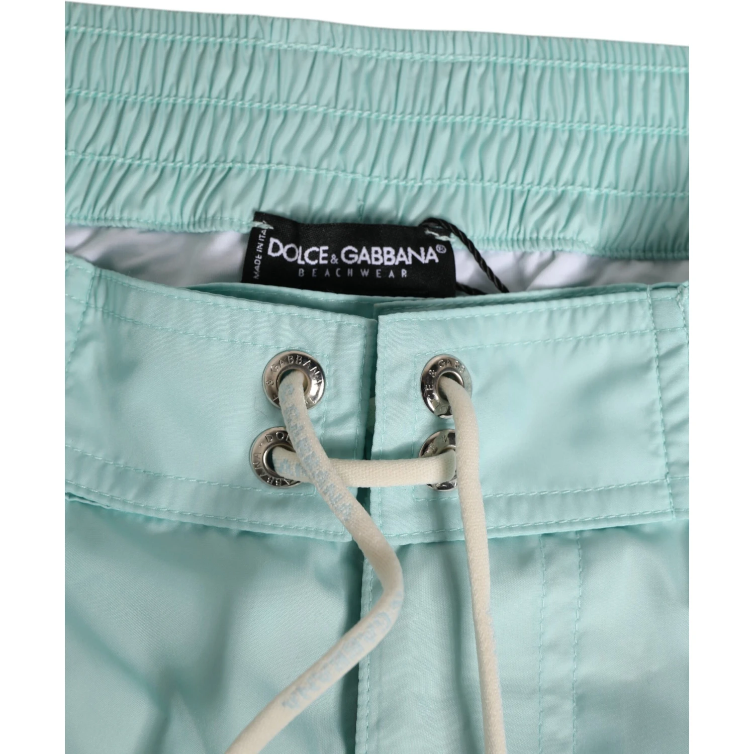 Aqua Blue Polyester Beachwear Men Shorts Swimwear