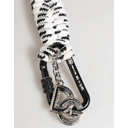 Black White Polyester Tape String DG Logo Keychain Keyring