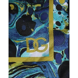 Blue Marble Print Logo Men Boxer Short Swimwear