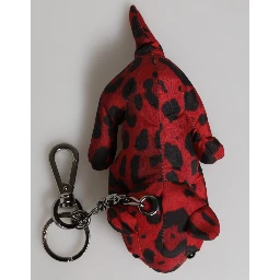 Red Black Polyester Animal Silhouette Bag Keychain Keyring