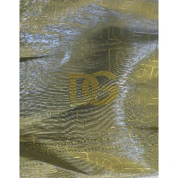 Green Polyester Metallic Logo Print Men Swimwear