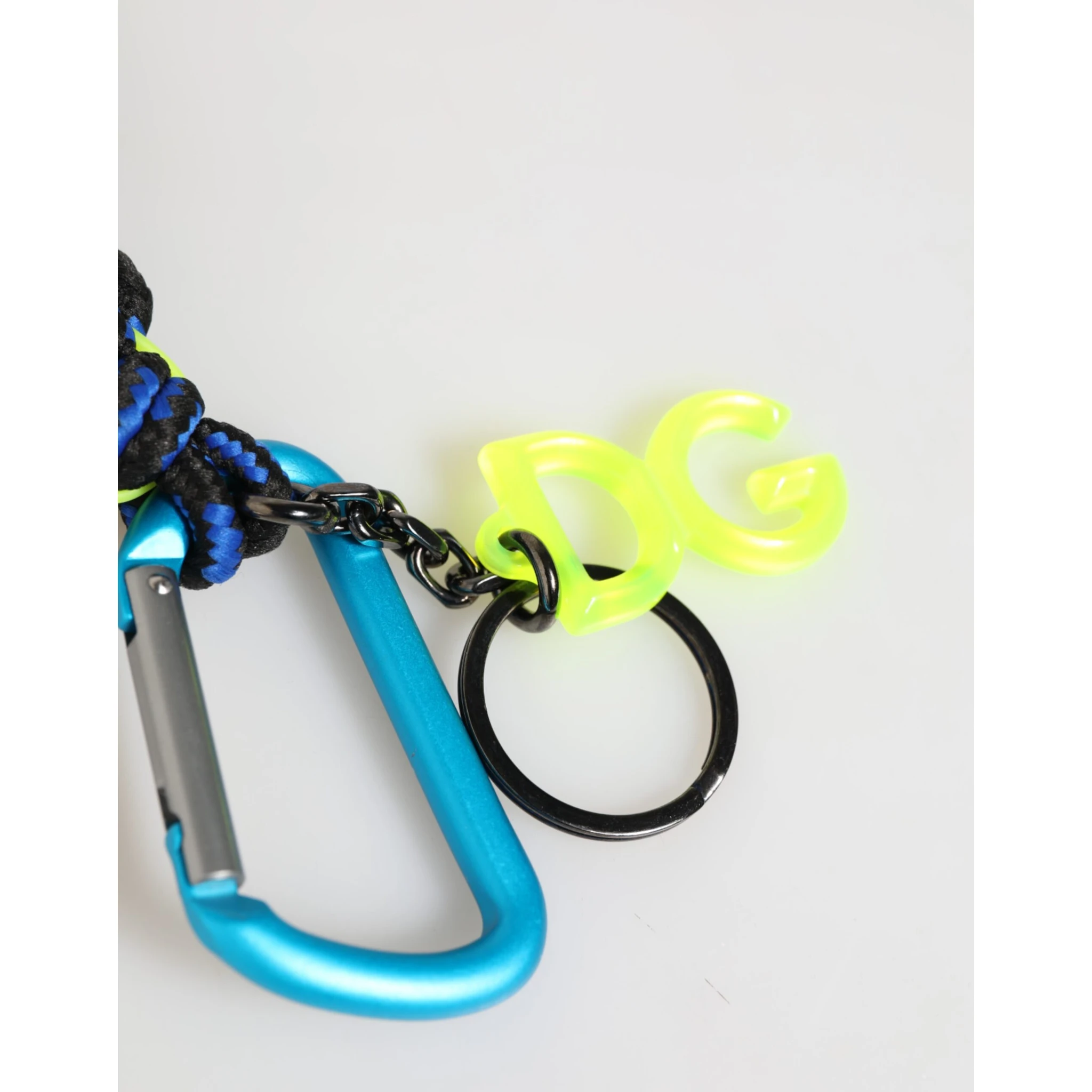 Multicolor Leather Tape String DG Logo Keychain Keyring