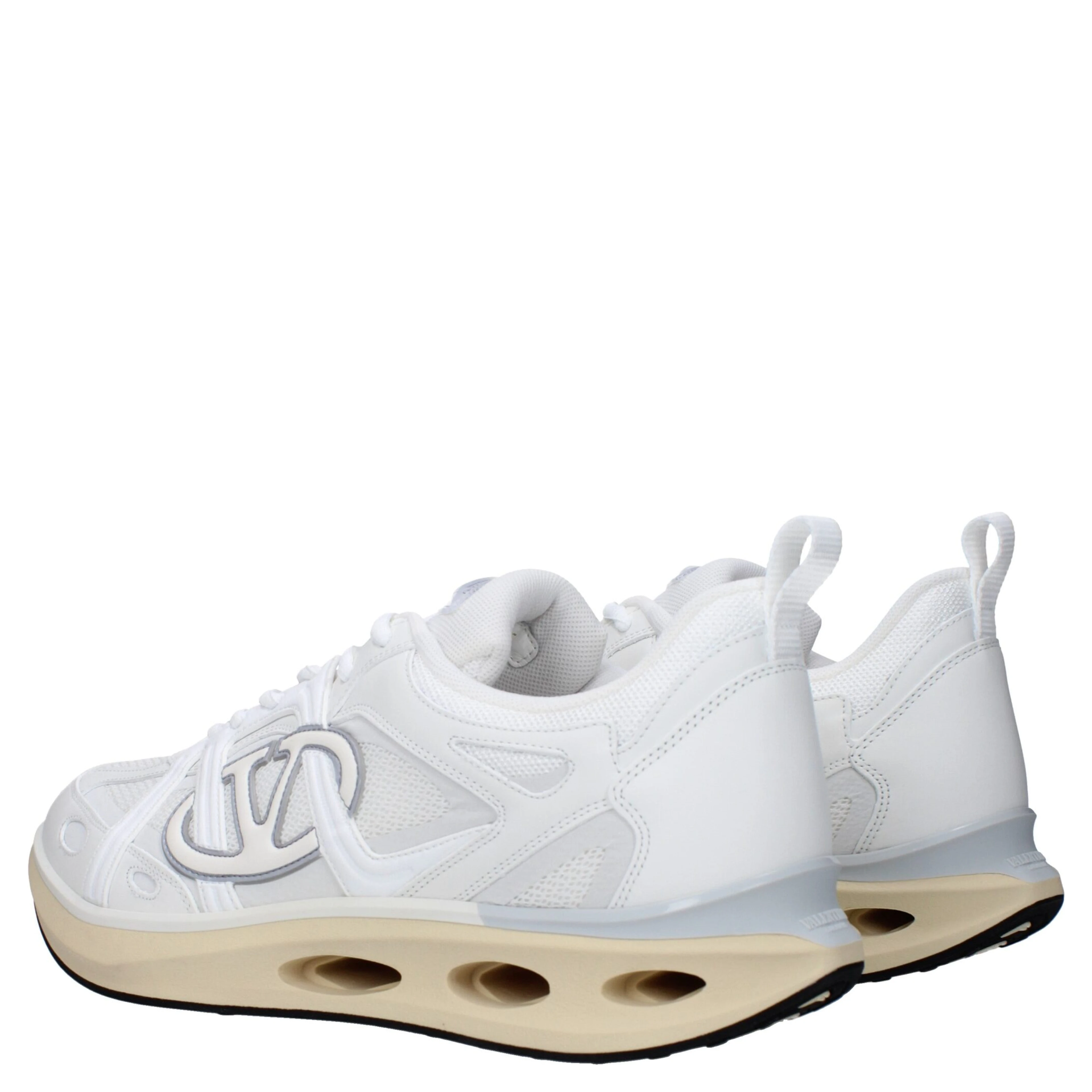 White Fabric Athletic Sneakers