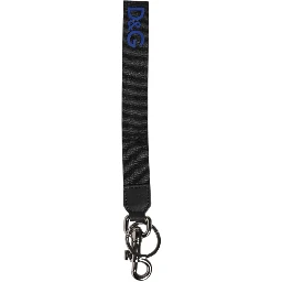Black Blue DG Logo Polyester Brass Holder Keychain Keyring
