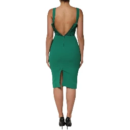 Dark Green Sleeveless Rayon Bodycon Dress