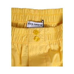 Yellow Cotton Elastic Waistband Short Swimwear