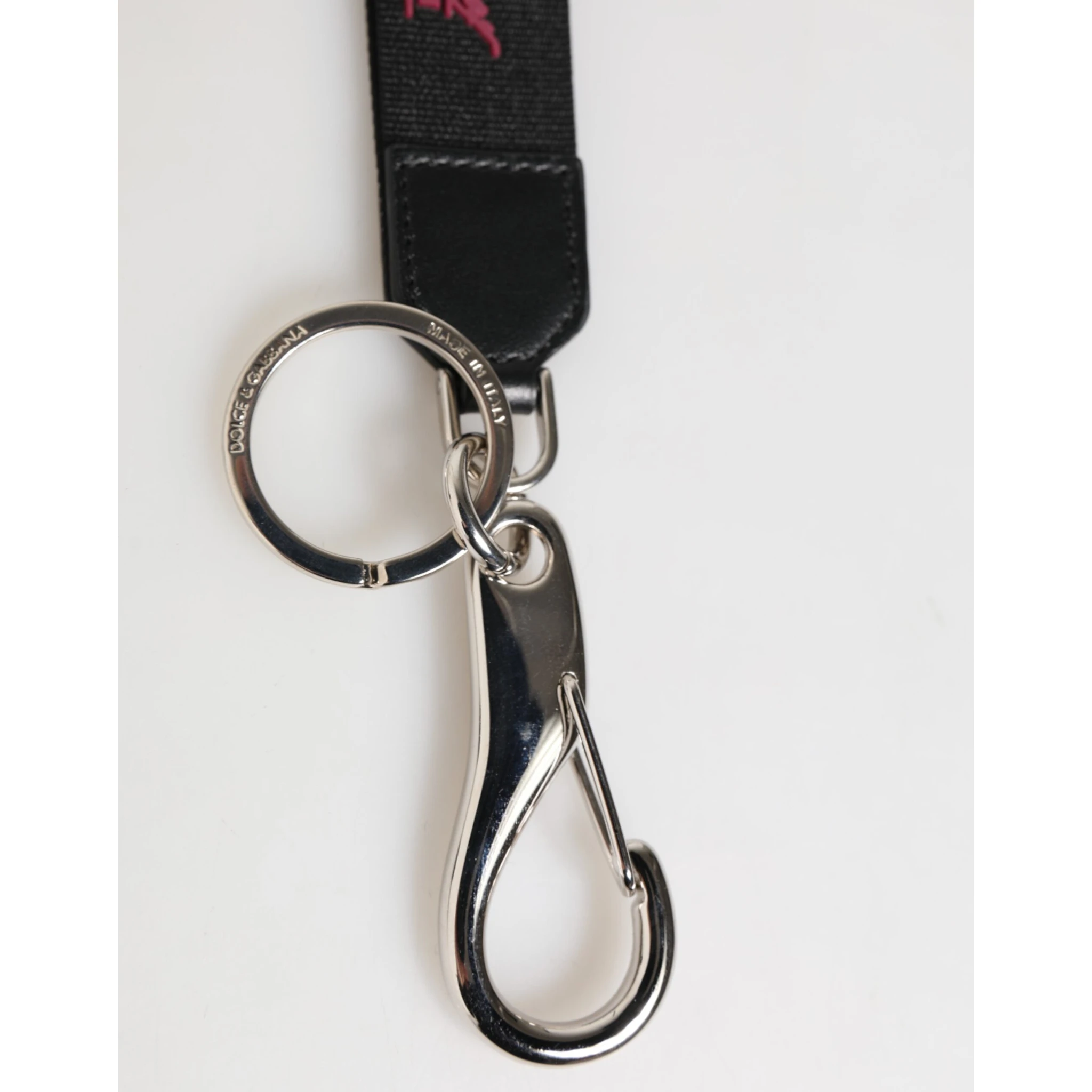 Black Burgundy Nylon DG Logo Crown Holder Keychain Keyring