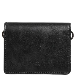 Black Leather Bifold Card Holder Mens Coin Purse Key Clip Wallet