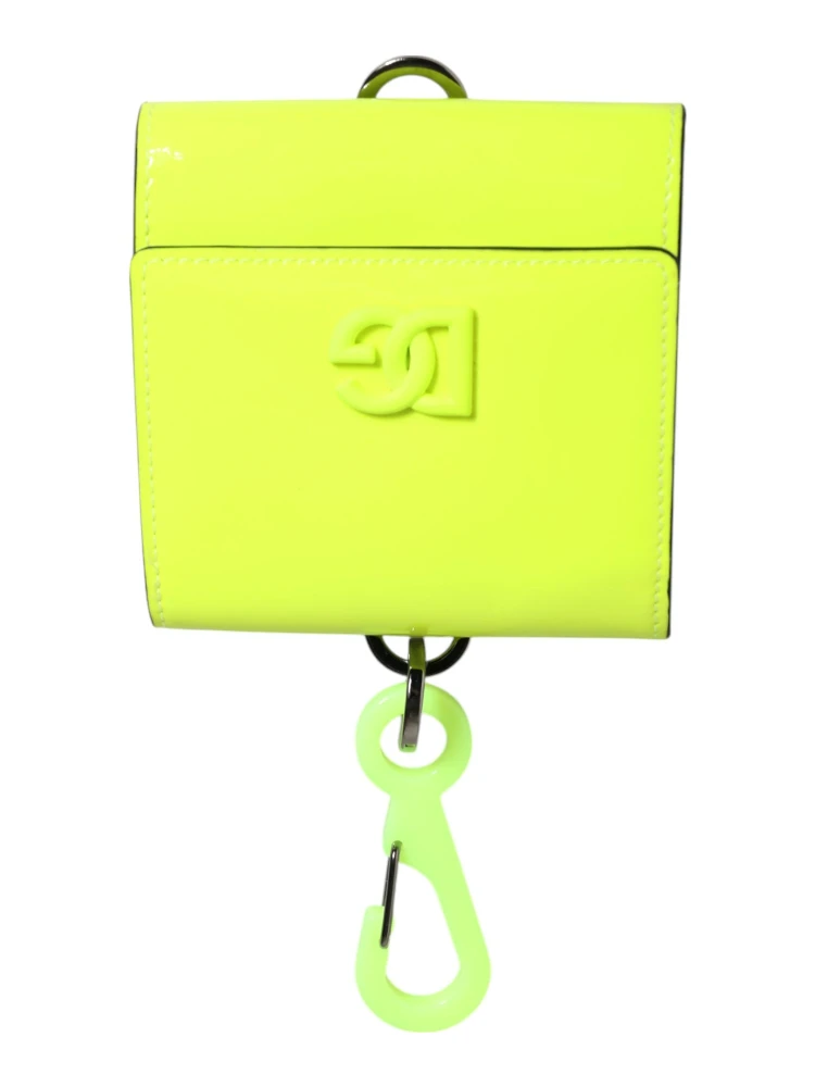 Yellow Green Bifold DG Logo Neck Strap Cardholder Wallet