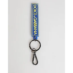 Blue Yellow DG Rubber Logo Silver Men's Holder Keyring